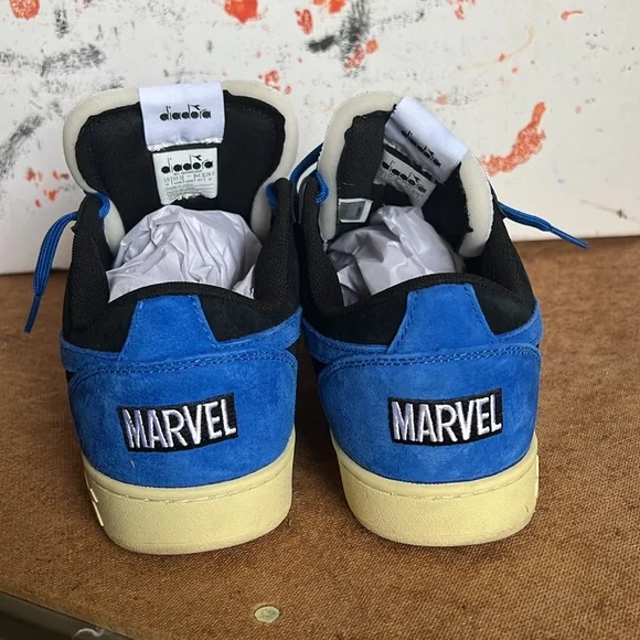 Diadora X Men Magic Basket Low Storm Black Blue - Picture 2 of 10